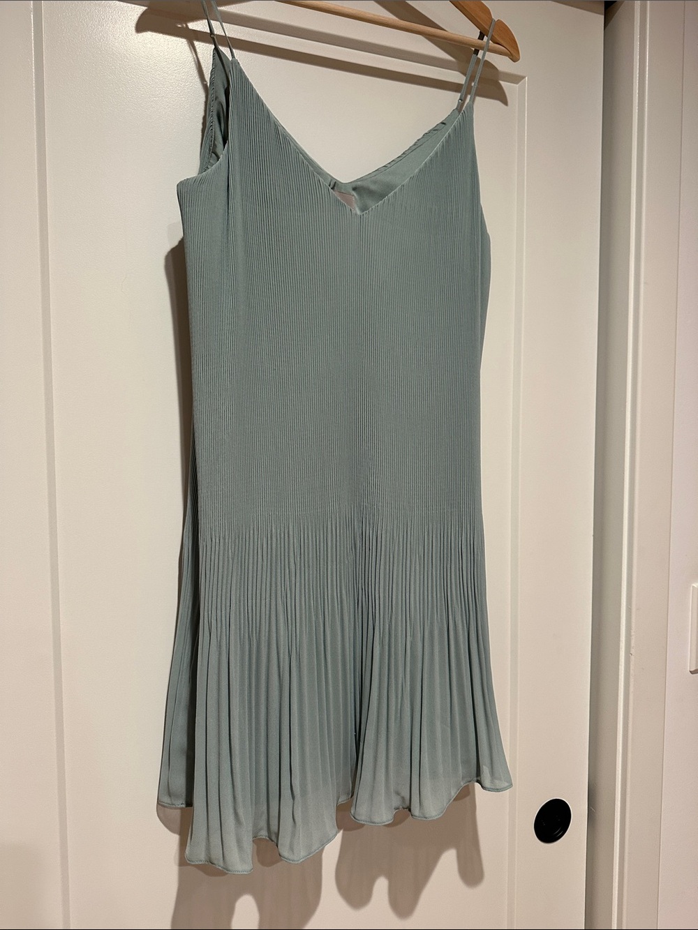 H&M Pleated Slip Dress in Sage